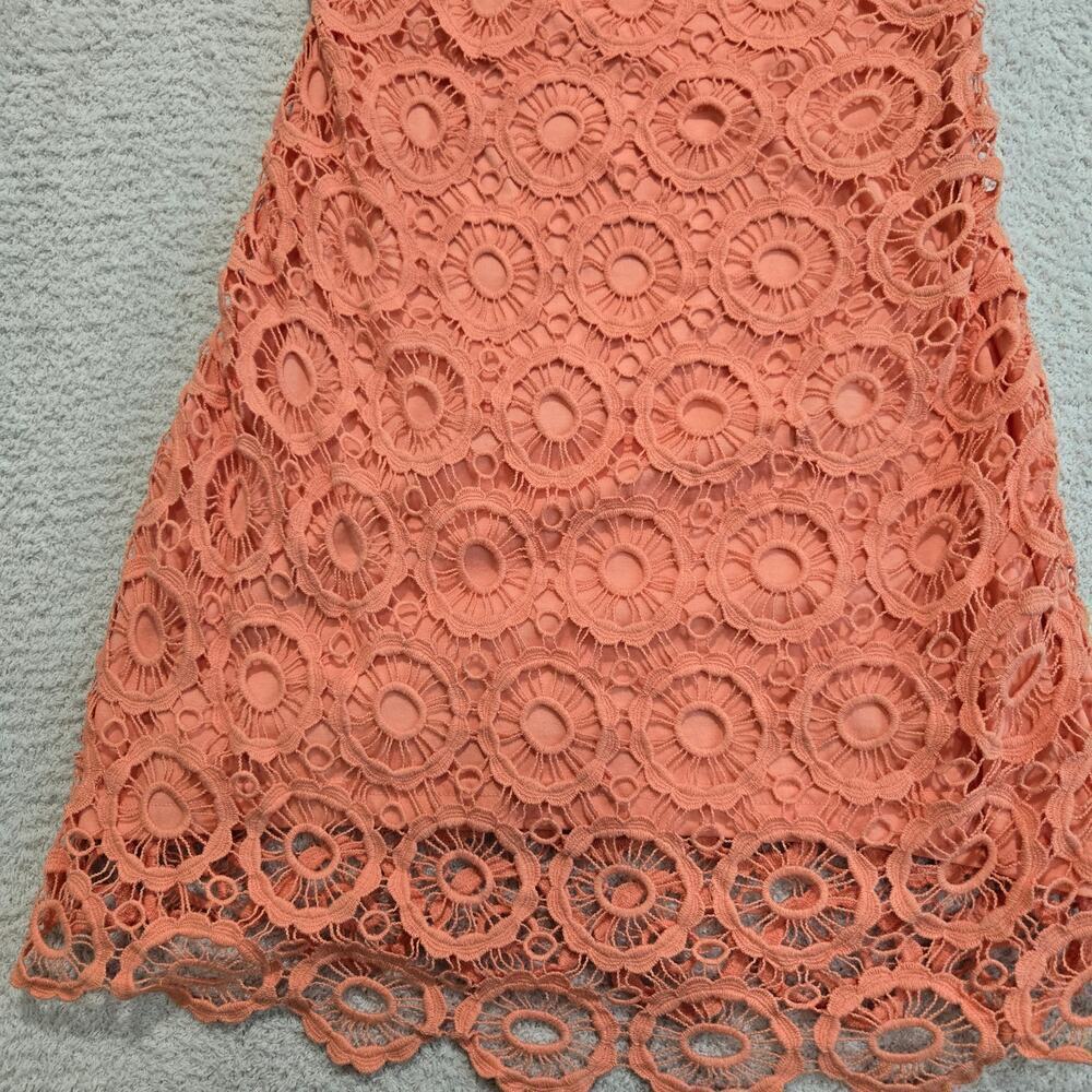 Jack by BB Dakota Orange Crochet Sleeveless Dress Slim Fit Size 4 Summer - Picture 3 of 9